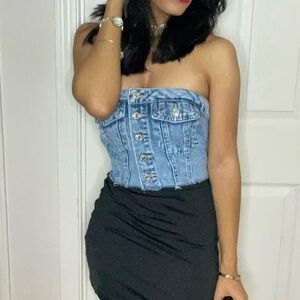 Denim Corset Top